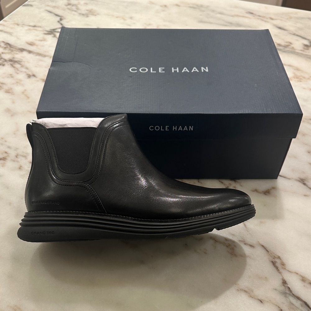 Cole Haan Black Men's Leather Ankle Boots